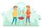 Man Frying Meat, Friends Picnic, Holiday Vector