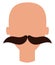 Man with funny mustaches, icon