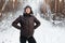 Man in fur winter hat with ear flaps smiling