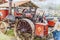 Man with Gaar-Scott 13HP Steam Engine. Vintage implement demonstration.Tennessee, United States.