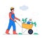 Man gardening - modern flat design style illustration