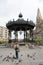 Man , gazebo, and Guadalajara Cathedral