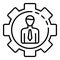 Man gear corporate icon, outline style