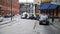 A man gets into a waiting black London taxi cab outside King`s Cross St. Pancras Railway Station