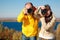 Man and girl photographed in nature.