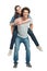 Man Giving Piggyback Ride To Her Girlfriend