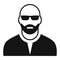 Man with glasses avatar simple icon