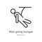 man going bungee jumping outline icon. isolated line vector illustration from behavior collection. editable thin stroke man going