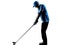 Man golfer golfing golf swing silhouette