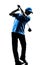 Man golfer golfing golf swing silhouette