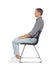 Man with good posture sitting on chair