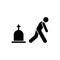 Man graves funeral sorrow icon. Element of pictogram death illustration