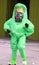 Man with green protective suit