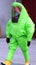 Man with green protective suit