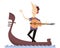 Man with guitar and gondola illustration