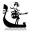 Man with guitar and gondola illustration