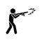 Man gun shoot icon. Simple warning armed man icons for ui and ux website or mobile application