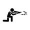 Man gun shoot icon. Simple warning armed man icons for ui and ux website or mobile application