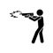 Man gun shoot icon. Simple warning armed man icons for ui and ux website or mobile application