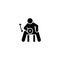 Man gym dumbbell weight with arrow pictogram