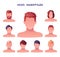 Man Hairstyles Stylish Types with Head and Neck Portrait Vector Set