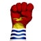 Man hand fist of KIRIBATI flag painted