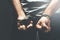 Man hand handcuffs