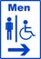 Man and handicap or wheelchair person symbol