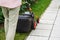 Man handling lawn with lawnmower