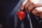 Man hands holding fresh strawberries  freshly picked strawberries on self picking