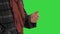 A man hands using wash hand sanitizer on a Green Screen, Chroma Key.