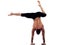 Man handstand full length gymnastic acrobatics