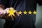 Man Happy Customer give Five Star Rating Experience Customer se