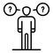 Man haves questions icon, outline style