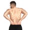 Man having backache on white background. Digital compositing with illustration of spine