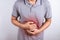 Man having painful stomach ache, enteritis. Health insurance concept