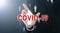 Man without head standing Catching Pose Visual Human.Covid-19 Corona Virus.