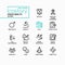 Man health - vector line design style icons set