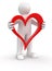 Man and heart (clipping path included)