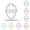 a man in a helmet icon. Elements of construction in multi color style icons. Simple icon for websites, web design, mobile app,