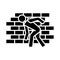 Man hide behind the wall icon