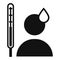 Man high body temperature icon, simple style
