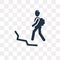 Man in Hike vector icon isolated on transparent background, Man