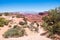 Man hiking alone in Canyonlands Utah.