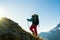 Man hiking in mountains