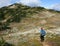 Man Hiking Towards Piccola Summit