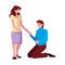 man on his knees proposal woman