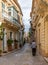 Man on the historic Mdina street on Malta