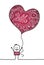 Man holding a 2016 big heart balloon