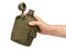 Man holding army water cantee